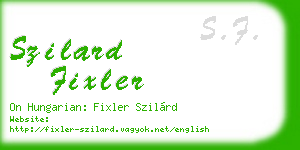 szilard fixler business card