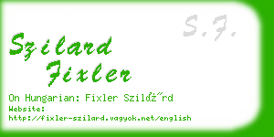 szilard fixler business card